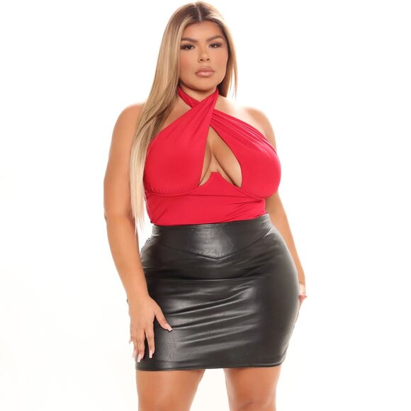 Red Halter Top Bodysuit NEW - Picture 4 of 5